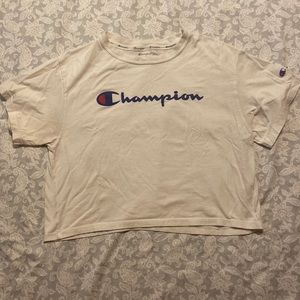 White Champion Crop Top